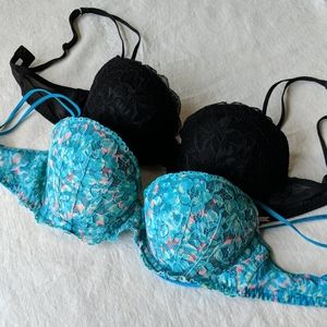 Bundle- VS PINK "The Date" Push-Up Bras 32C